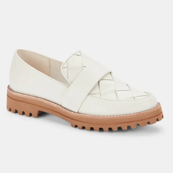 Dolce Vita Shoes - Dolce Vita Aubree Woven White Leather Flats